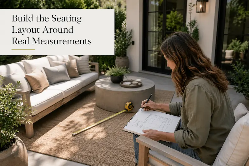 build the seating layout around real measurements