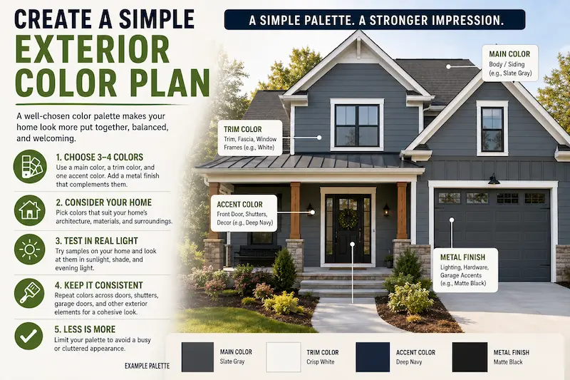 create a simple exterior color plan
