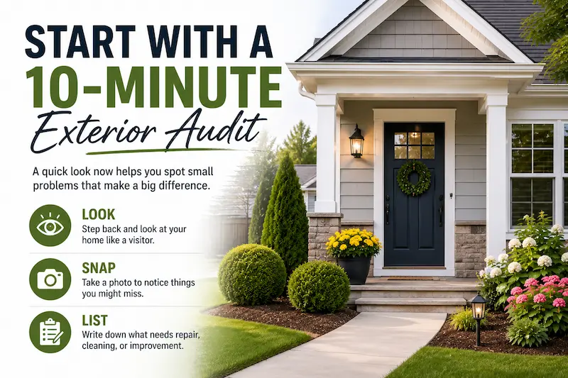 start with a 10 minute exterior audit